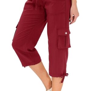 MoFiz Women's Cargo Capris Hiking Pants Lightweight Quick Dry Outdoor Large
